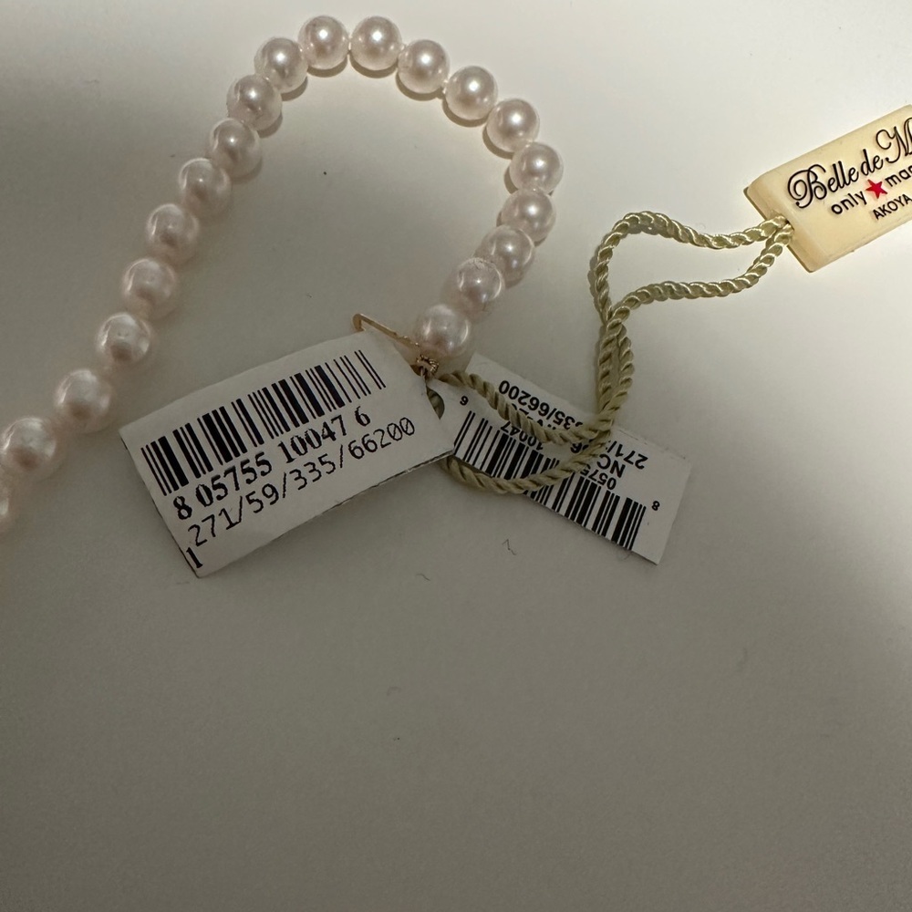 cultured pearl strands 14K 20" 6.5mm akoya necklace and bracelet - Picture 2 of 5